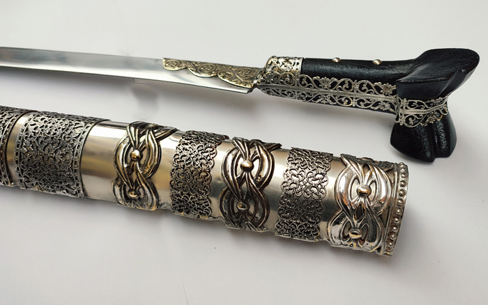 Γιαταγάνι Σκαλιστά Ένθετα Ατσάλι (72cm yatagan) Φωτογραφία 4